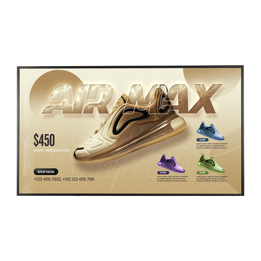 18/7 Commercial Displays advertising shoes centered