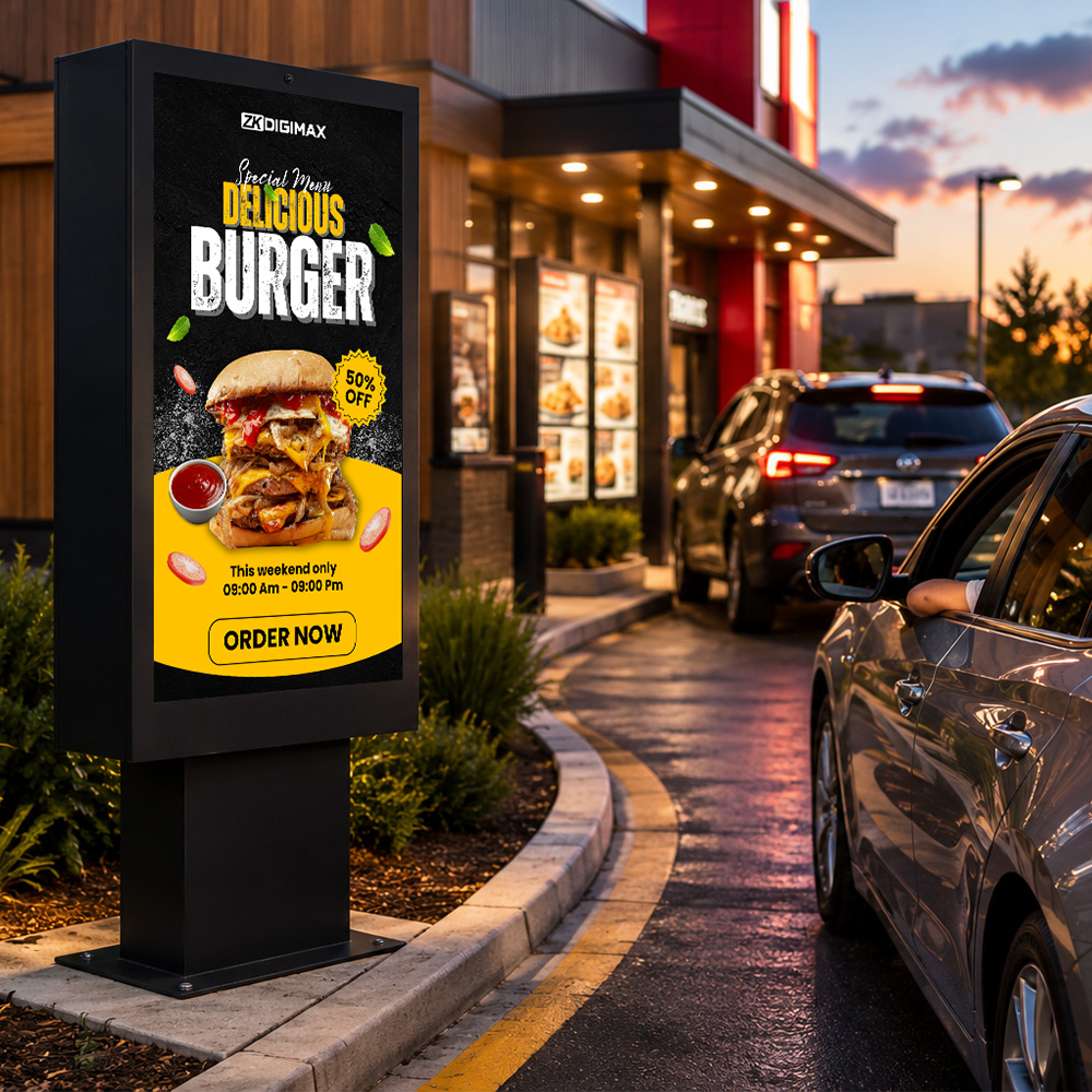 55" Outdoor Drive-Thru Display
